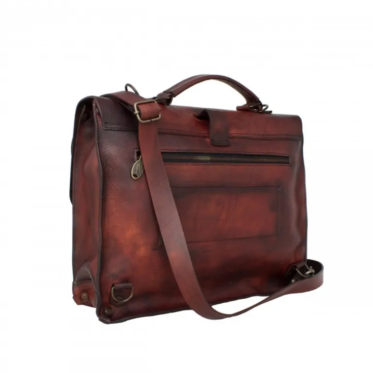 Aktówka - plecak biznesowy z certyfikowanej włoskiej skóry "Toscana" Chianti