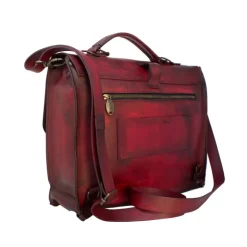Aktówka - plecak biznesowy z certyfikowanej włoskiej skóry "Toscana" Czerwony