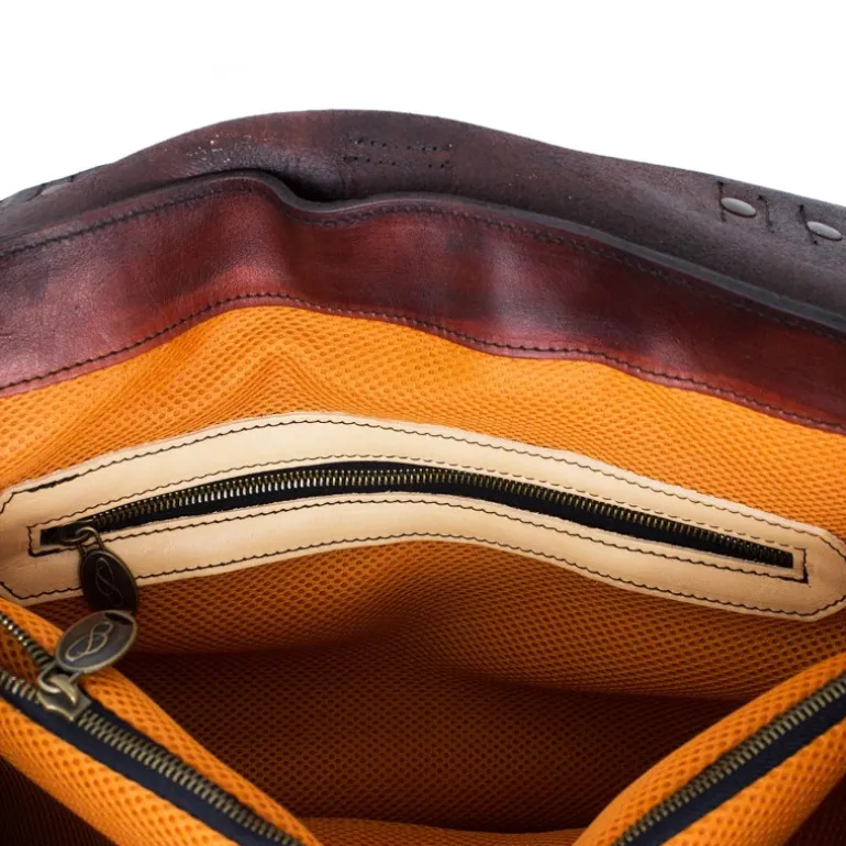 Aktówka - plecak biznesowy z certyfikowanej włoskiej skóry "Toscana" Chianti