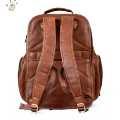 Bardzo duży i dobrze wyposażony skórzany plecak podróżny "Santacroce"