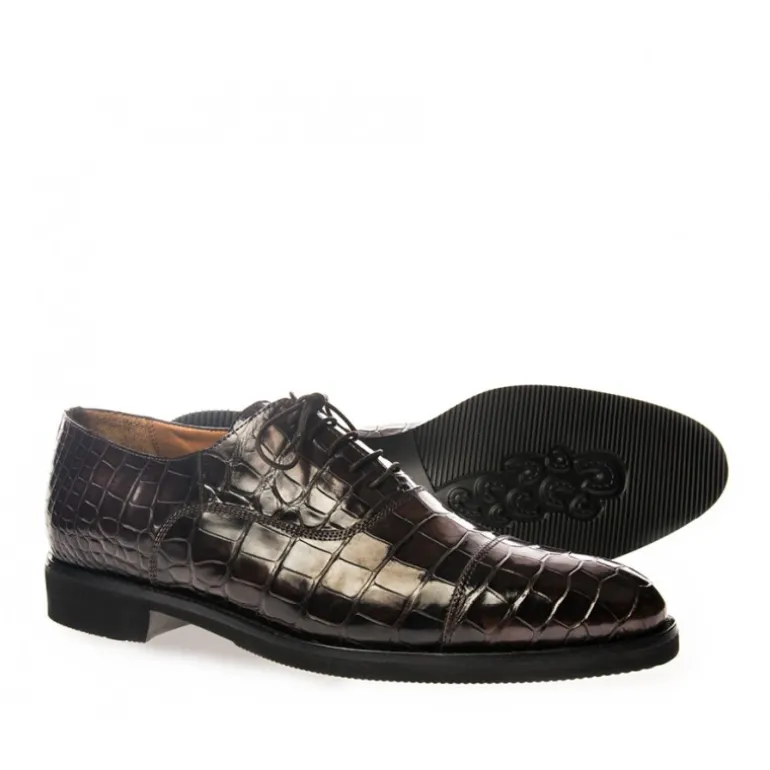 Buty męskie Krokodyl z drobnym ściegiem