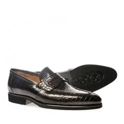 Buty męskie Mokasyny skóra Krokodyla Kawowy