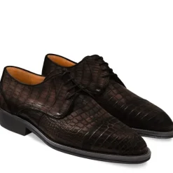 Buty męskie Skóra gładka z krokodyla Kawowy