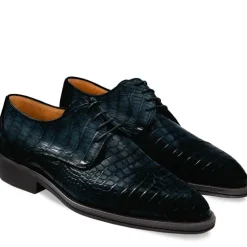 Buty męskie Skóra gładka z krokodyla granatowy