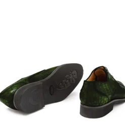 Buty męskie Skóra gładka z krokodyla zielony ciemny
