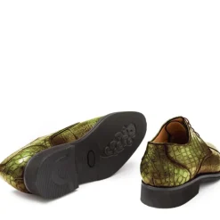 Buty męskie Skóra gładka z krokodyla oliwkowy