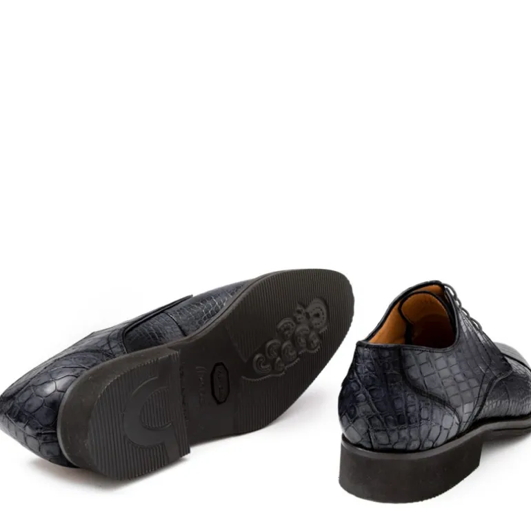 Buty męskie Skóra gładka z krokodyla szary ciemny