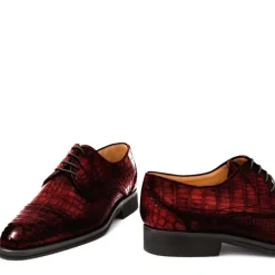 Buty męskie Skóra gładka z krokodyla chianti