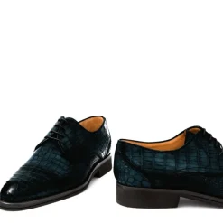 Buty męskie Skóra gładka z krokodyla granatowy