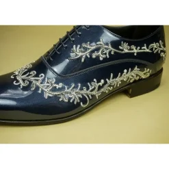 Buty męskie skórzane sznurowane "Ambrogio" BL