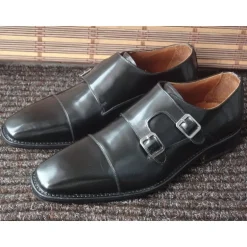 Buty męskie skórzane ze sprzączką "Edoardo"