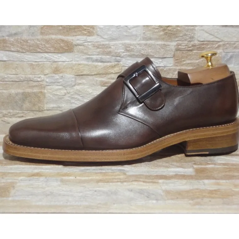 Buty męskie skórzane ze sprzączką "Carlo"