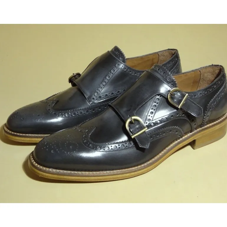 Buty męskie skórzane ze sprzączką "Vincenzo"