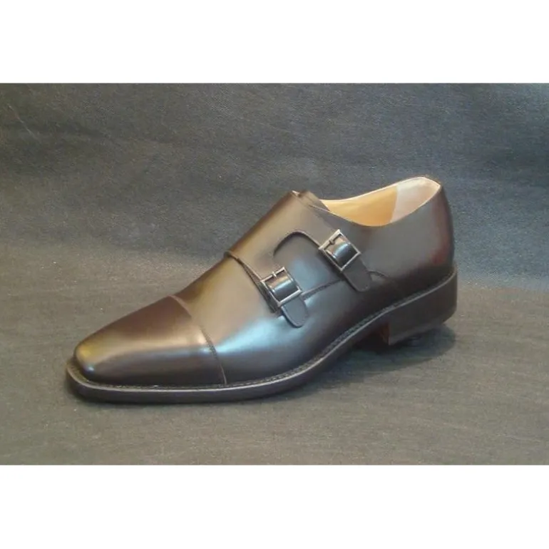 Buty męskie skórzane ze sprzączką "Edoardo"
