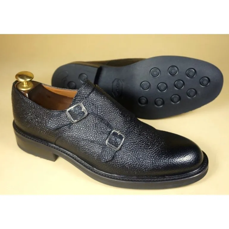 Buty męskie skórzane ze sprzączką "Narciso"