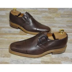 Buty męskie skórzane ze sprzączką "Carlo"