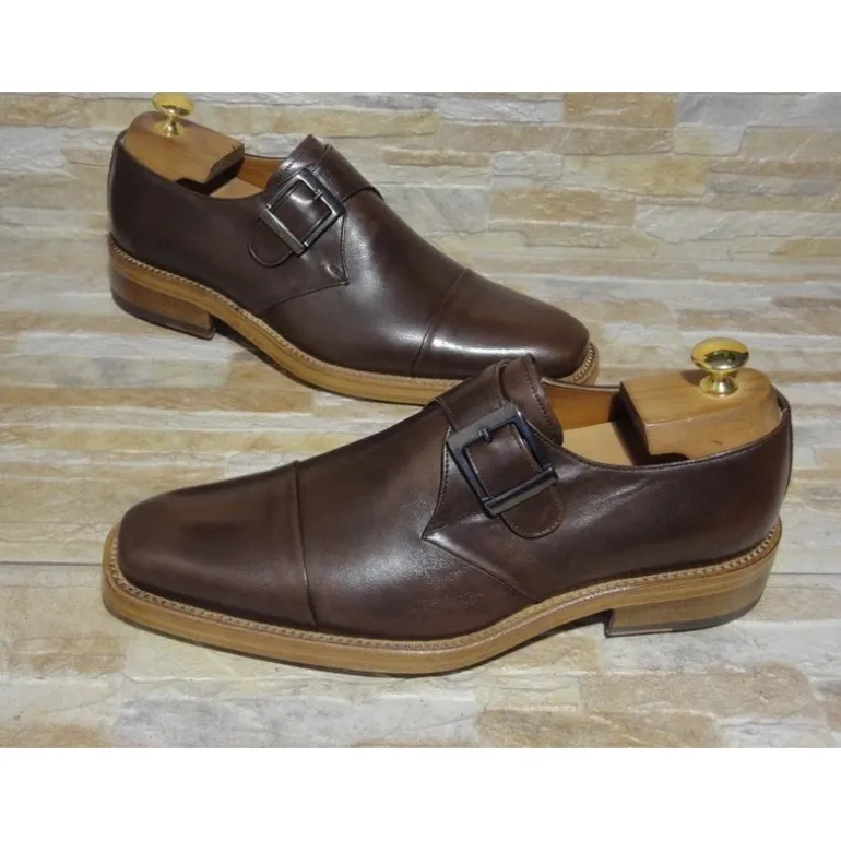 Buty męskie skórzane ze sprzączką "Carlo"