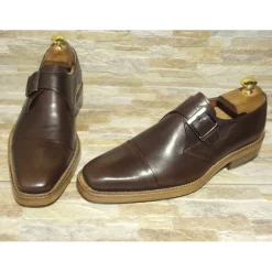 Buty męskie skórzane ze sprzączką "Carlo"