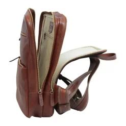 Casualowy plecak na laptopa z miękkiej skóry cielęcej "Baltico II" Brązowy