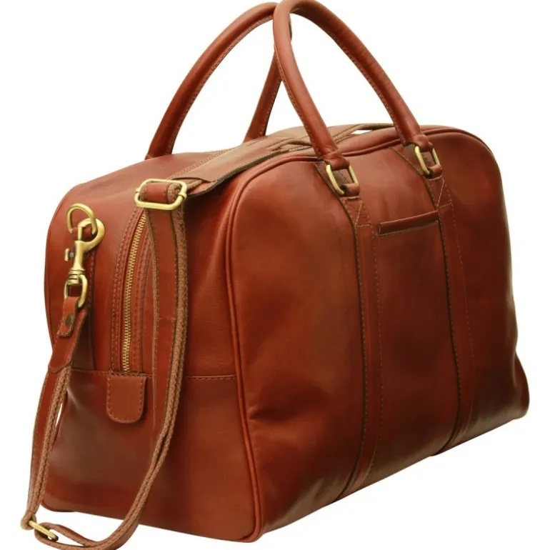 Duża, minimalistyczna torba podróżna szlachetnej skóry cielęcej "Grudziądz" BR