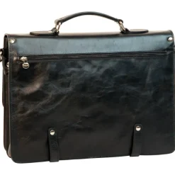 Ekskluzywna aktówka z licowej skóry cielęcej. "Toruń" czarny