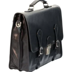 Ekskluzywna aktówka z licowej skóry cielęcej. "Toruń" czarny