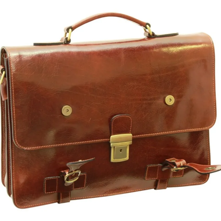 Ekskluzywna aktówka z licowej skóry cielęcej. "Toruń" B