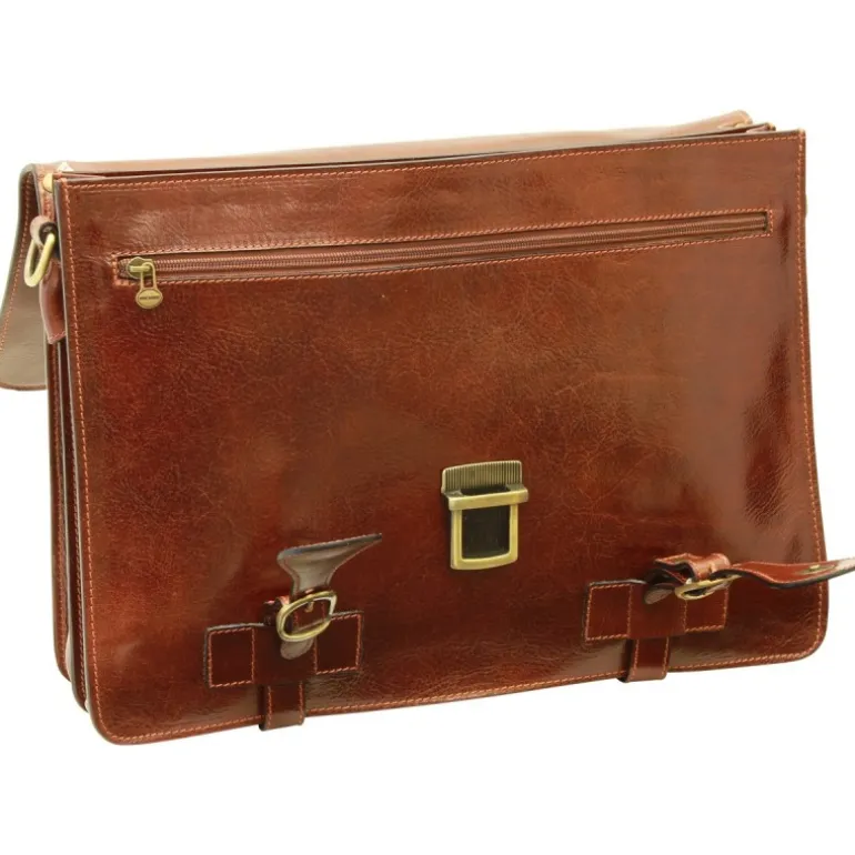 Ekskluzywna aktówka z licowej skóry cielęcej. "Toruń" B