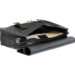 Ekskluzywna aktówka z licowej skóry cielęcej. "Toruń" czarny