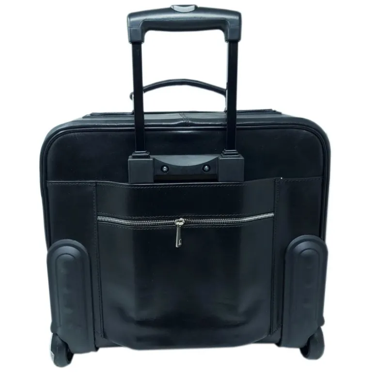 Ekskluzywny walizka na kółkach z prawdziwej włoskiej skóry "Brunello" CZ