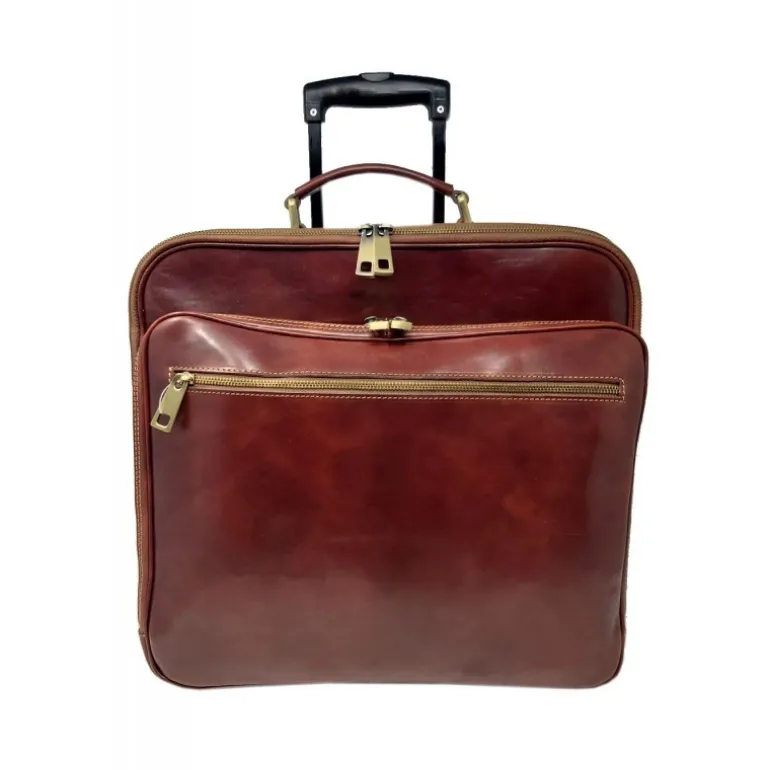 Ekskluzywny walizka na kółkach z prawdziwej włoskiej skóry "Brunello"