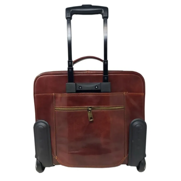 Ekskluzywny walizka na kółkach z prawdziwej włoskiej skóry "Brunello"
