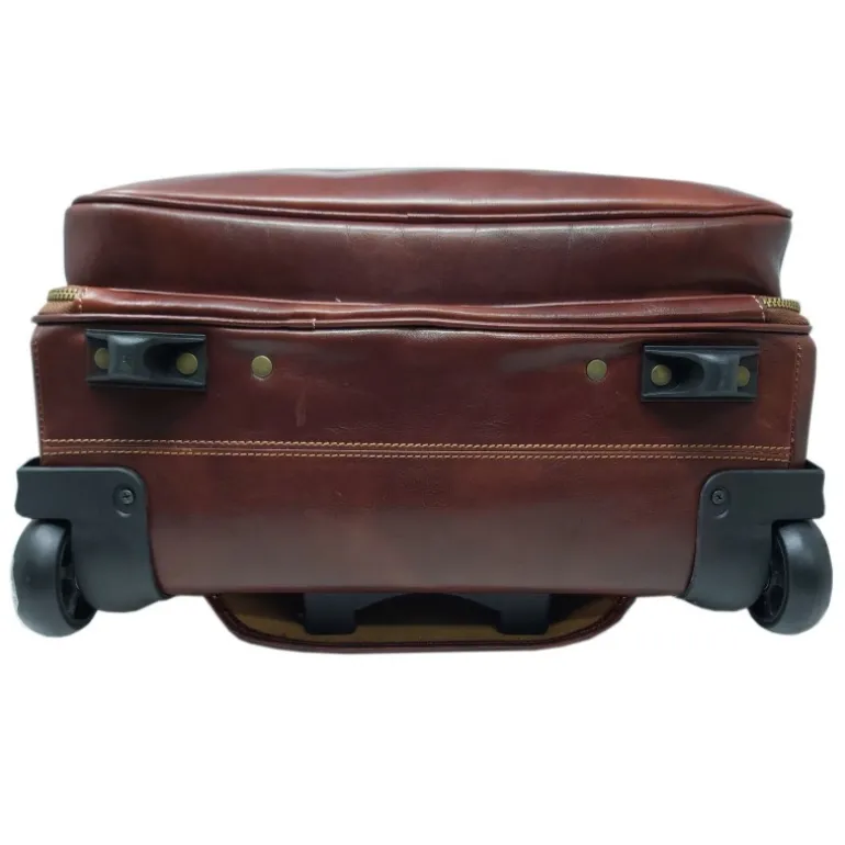 Ekskluzywny walizka na kółkach z prawdziwej włoskiej skóry "Brunello"