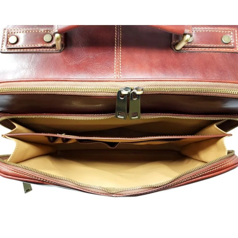 Ekskluzywny walizka na kółkach z prawdziwej włoskiej skóry "Brunello" CZ