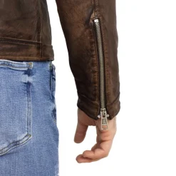 Elegancka kurtka skórzana męska "Deep" Czarny