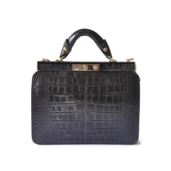 Elegancka skórzana torebka damska z krokodylim wzorem. "Vittoria Colonna" K153