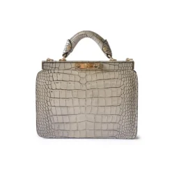 Elegancka skórzana torebka damska z krokodylim wzorem. "Vittoria Colonna" K153