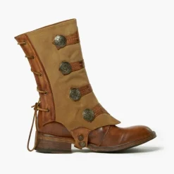 Getry na obuwie ze skóry i płótna Canvas "Ghette Canvas Bottoni" MI