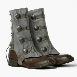 Getry na obuwie ze skóry i płótna Canvas "Ghette Canvas Bottoni" SC