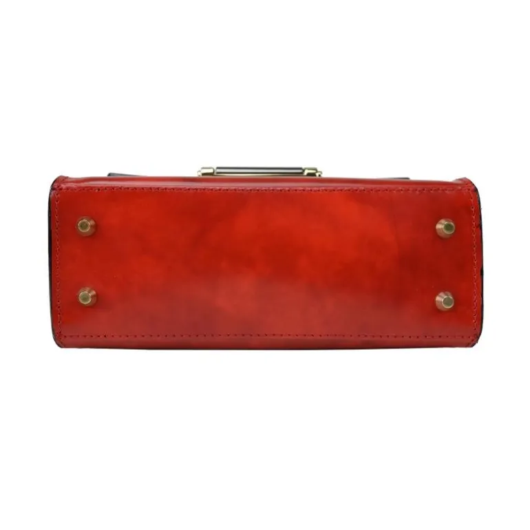 Klasyczna skórzana torebka damska z klapą "Miss Impruneta" R146