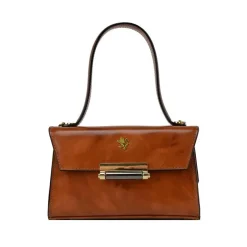 Klasyczna skórzana torebka damska z klapą "Miss Impruneta" R146