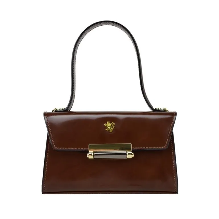 Klasyczna skórzana torebka damska z klapą "Miss Impruneta" R146