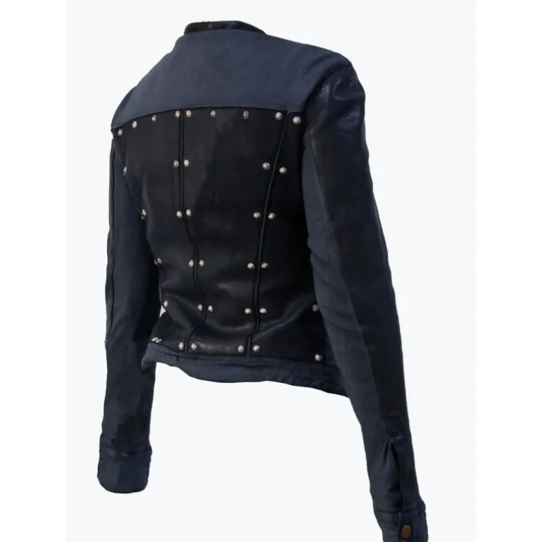 Kurtka skórzana Damska "Strisce e borchie"