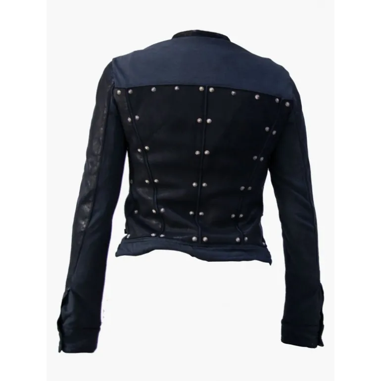 Kurtka skórzana Damska "Strisce e borchie"