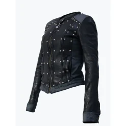 Kurtka skórzana Damska "Strisce e borchie"