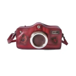 Listonoszka damska skórzana z zamknięcie metalowy zamek błyskawiczny. "Fotocamera"