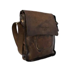 Listonoszka męska ze skóry garbowanej roślinnie i ręcznie gąbką. Granatowy