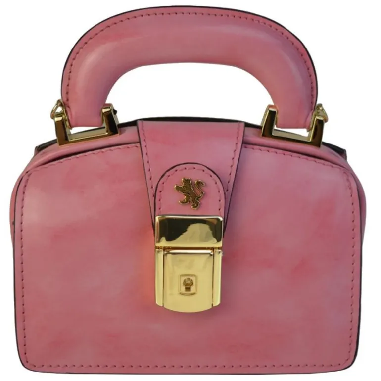 Mała elegancka skórzana listonoszka na rączce. "Lady Brunelleschi" R120/18