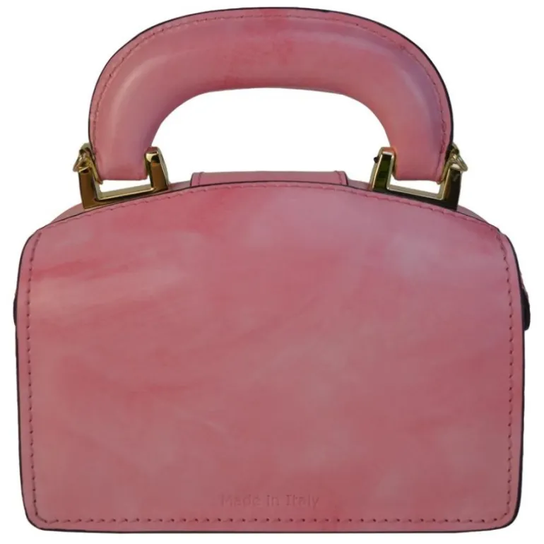 Mała elegancka skórzana listonoszka na rączce. "Lady Brunelleschi" R120/18