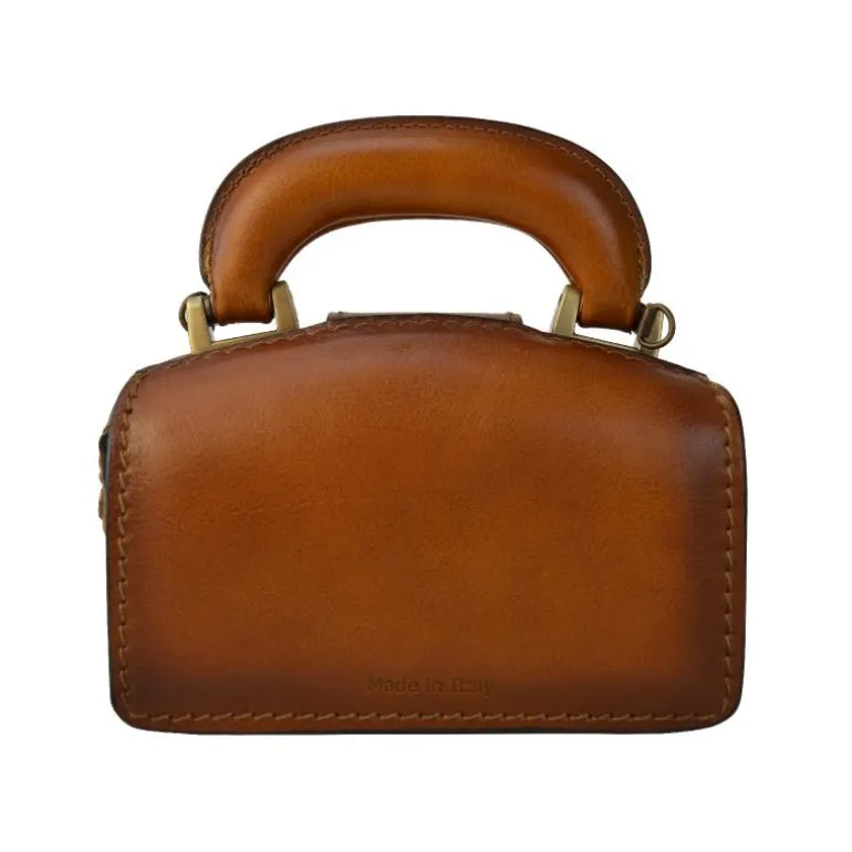 Mała elegancka skórzana listonoszka na rączce. "Lady Brunelleschi" B120/18